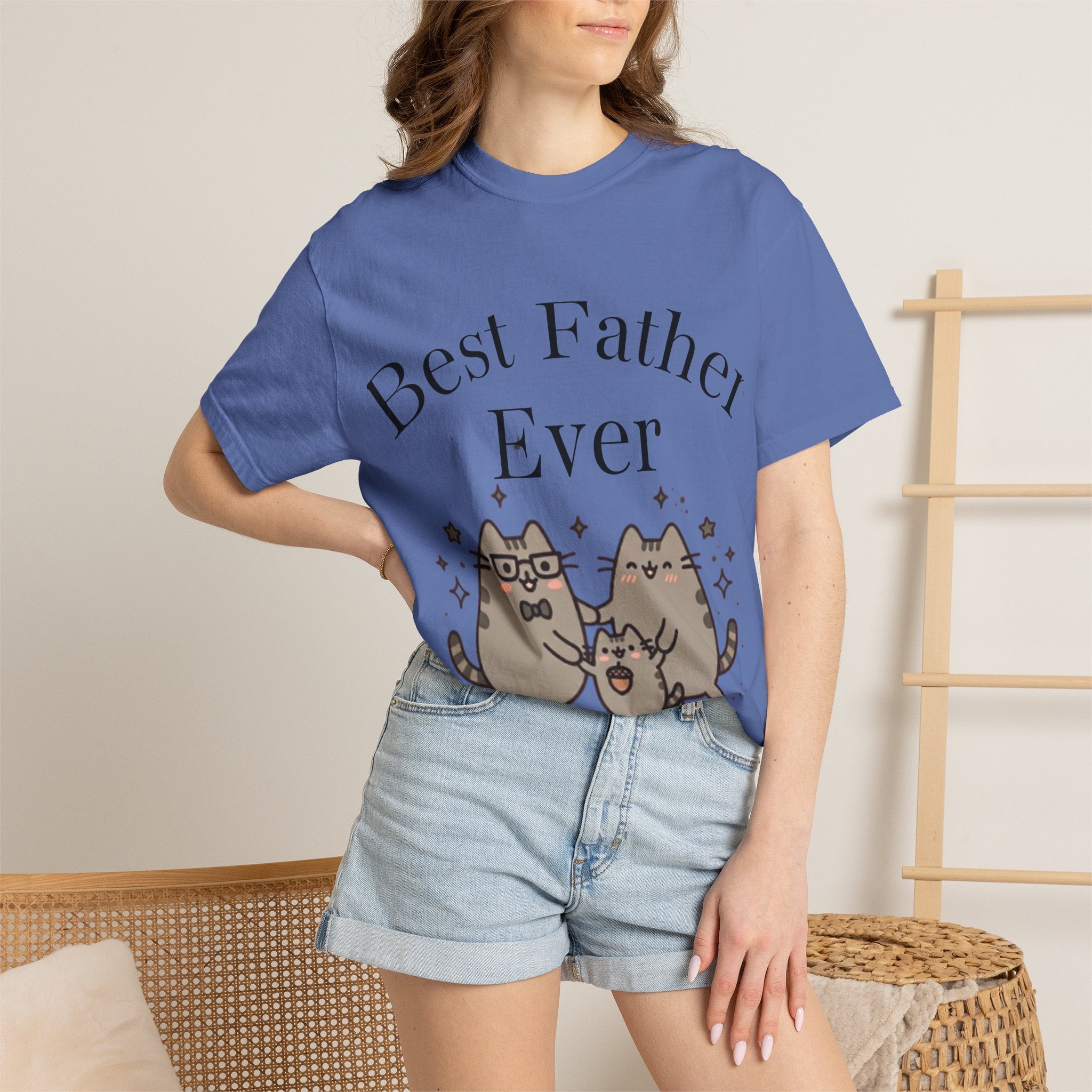Best Father Ever, Happy Cat Family Graphic Tee