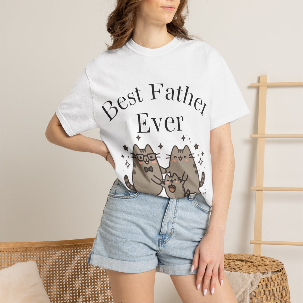Best Father Ever, Happy Cat Family Graphic Tee