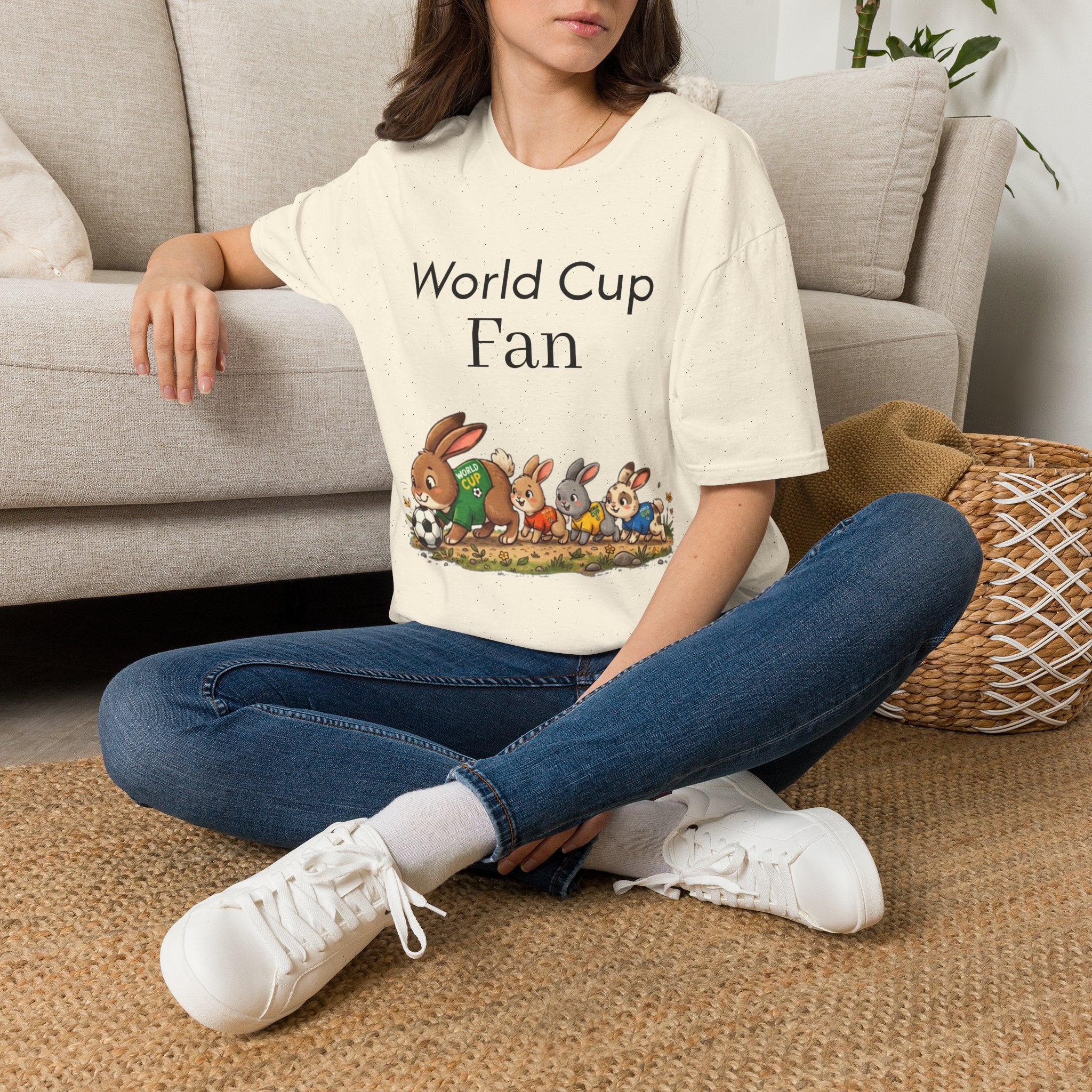 World Cup Fan T-Shirt — Cute Rabbit Soccer Graphic Tee